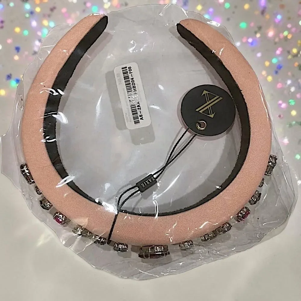 ZAXIE by Stefanie Taylor - Padded Jewel Headband - Pink MSRP $48